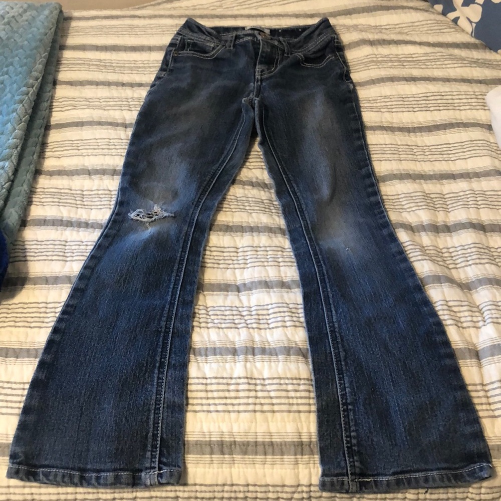 Kids light wash bootcut jeans